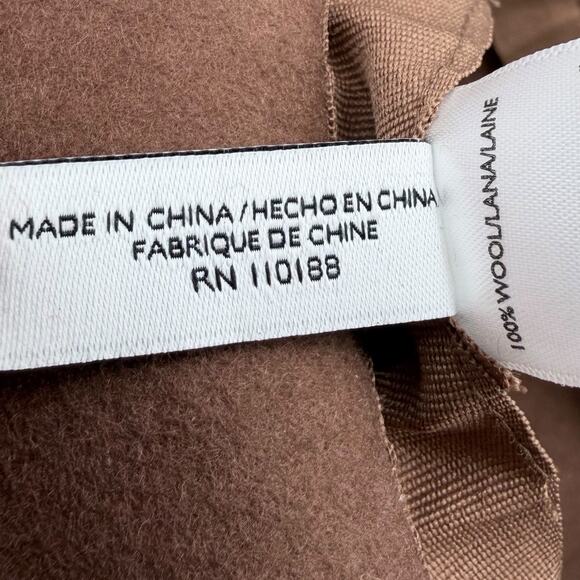 Nine West Womens Wool Trench Hat Felt Camel Brown Floppy Wide Brim Elegant - Picture 7 of 9